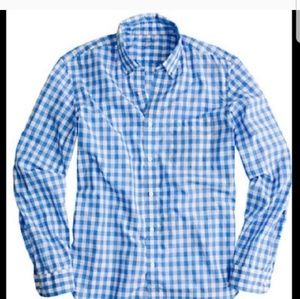 J Crew The Perfect Shirt in Gingham Blue